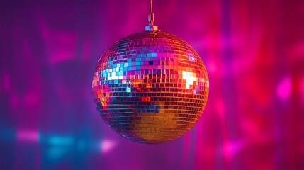 Obraz premium Colorful disco mirror ball nightclub