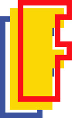 Pacman Game Style Letter Alphabet Vector Element