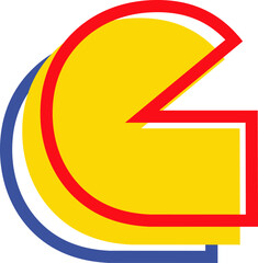Pacman Game Style Letter Alphabet Vector Element