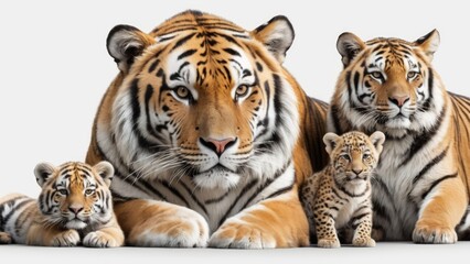 Obraz premium Bengal tiger isolatedn on white