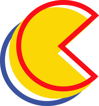 Naklejki Pacman Game Style Letter Alphabet Vector Element