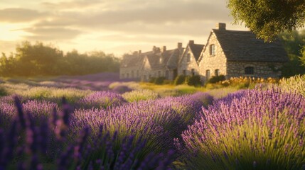 Lavender Field Sunset