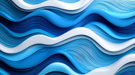 Obraz premium Abstract blue and white wavy background, creating a visually soothing and modern design that blends simplicity with elegance.