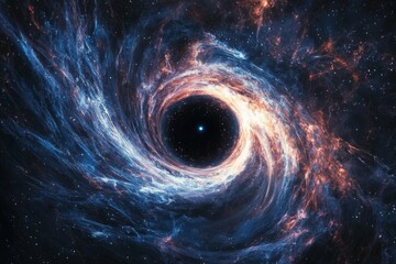 Black hole in space illustration created with Generative AI