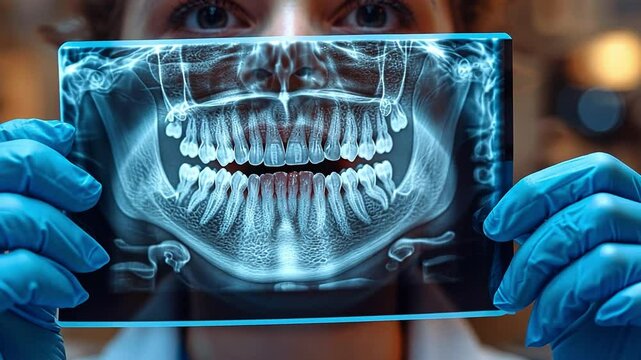 Dentist Examining X-ray of Teeth