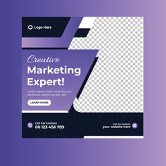 Corporate social media post template and digital marketing agency
