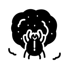 Vector solid black icon for Dust mite