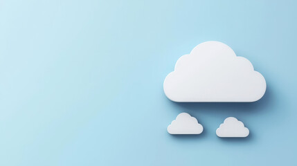 Cloud icons, integrated technology symbols, 3D illustration