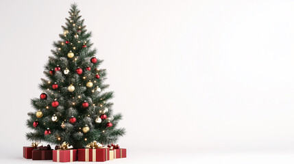 Fototapeta premium decortaed Christmas tree isolated on a white background