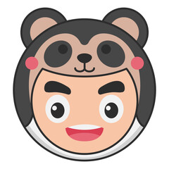 Cute Andean Bear Animal Head Avatar Icon Illustration