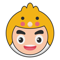 Obraz premium Cute Canaries Animal Head Avatar Icon Illustration