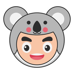 Cute Koala Animal Head Avatar Icon Illustration