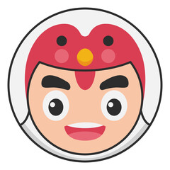 Cute Hen Animal Head Avatar Icon Illustration