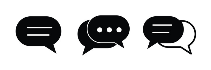 Chat icons. Speech bubble icon symbol set. Message, chat, dialogue icons. Chat bubble, talk bubble icon.
