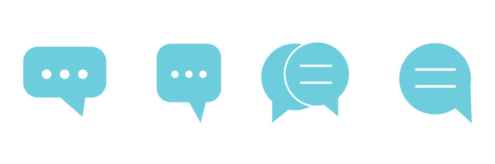 chat message icon set, Chat speech bubble, Social media message. Vector illustration isolated on white background. eps 10.
