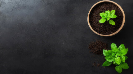 Naklejka premium Organic gardening, composting techniques, 3D illustration