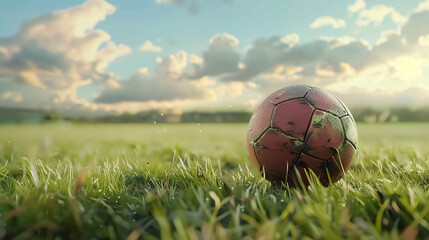 Fototapeta premium Football on a field.