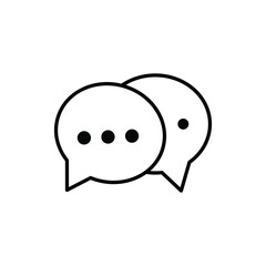 Comment icon vector. Chat, massage bubble speech icon. Speech bubble icon symbol. Conversation line icon in trendy flat design vector.