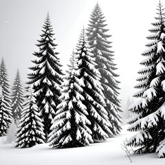 Obraz premium The snow-covered pines