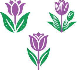 tulip flower icon art vector