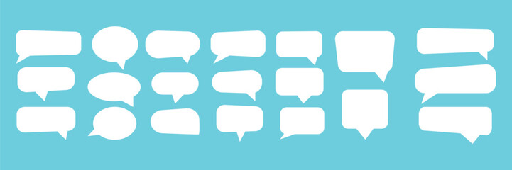 Message comments chat box. Collection of speech bubbles, text boxes and conversation chats in comics. Vektor set of speech bubbles.

