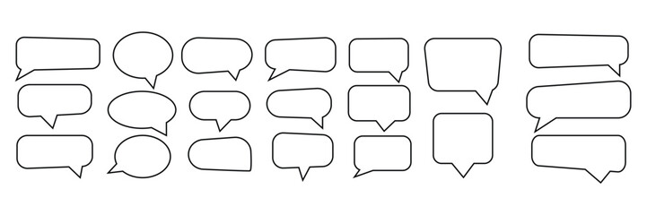 Speech bubble, speech balloon, chat bubble line art icon. comic dialog clouds. talk bubble. Cloud speech bubbles collection. Vector for apps and websites.
