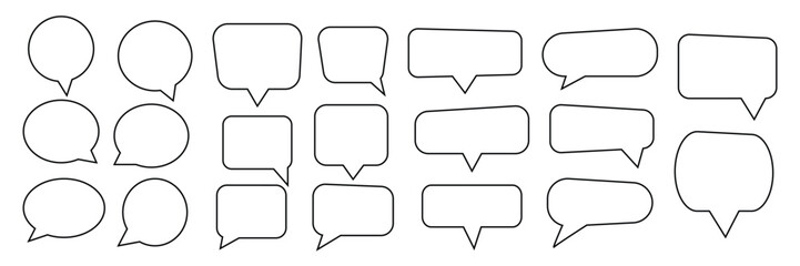 Speech bubble, speech balloon, chat bubble line art icon. comic dialog clouds. talk bubble. Cloud speech bubbles collection. Vector for apps and websites.
