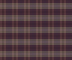 Plaid fabric pattern, brown, gray, white, seamless for textile and design clothes skirt pants apron tablecloth blanket or decoration. Vector illustration.