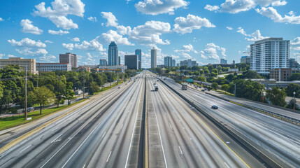 Fototapeta premium perspective of a highway in a city