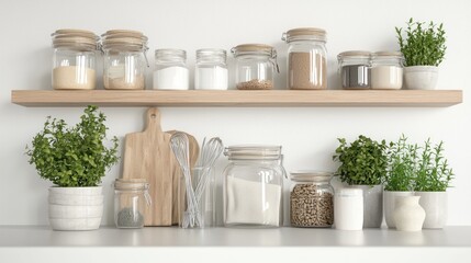 Modern Zero-Waste Kitchen Concept with Sustainable Lifestyle Elements