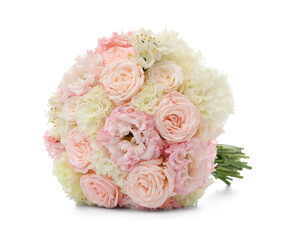 Beautiful wedding bouquet on white background