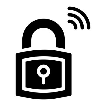 smart lock glyph icon