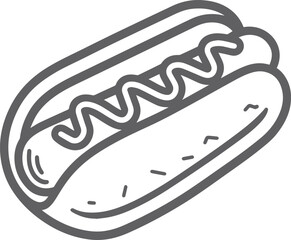 Hot dog line art illustration