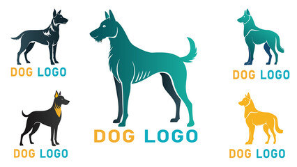 Fototapeta premium dog Set head vector Icon Design illustration sticker comic print Template elements.