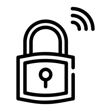 smart lock line icon