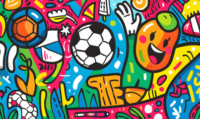 Fototapeta premium football-themed graphic and photo for advertising