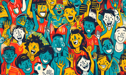 football-themed graphic and photo for advertising