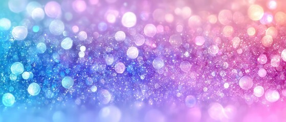 Obraz premium A vibrant abstract background featuring a blend of colorful bokeh lights in shades of pink, blue, and purple.
