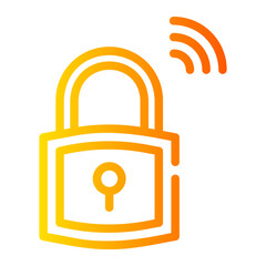 smart lock gradient icon
