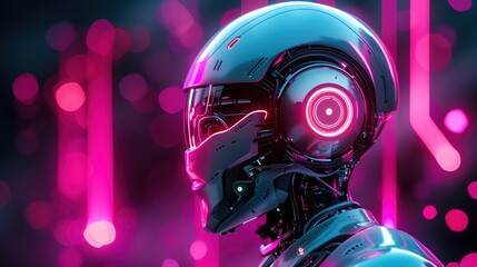 Global communication with AI, vibrant colors, text space, advanced tone, Vivid