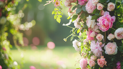 Wedding decoration with peonies, floral decor and event celebration, peony flowers and wedding ceremony in the garden, English country style
