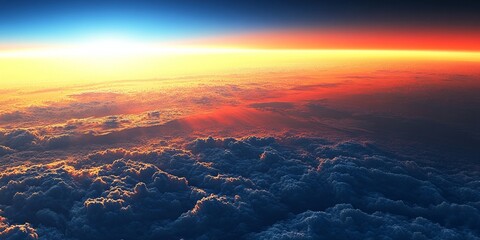 Fototapeta premium Stunning Sunset Sky Abstract: Vibrant Clouds and Gradient Hues for Travel Inspiration. Elegant Minimalist Composition with Textured Design. Perfect for UI, Web Posters, and High-Resolution Wallpapers.