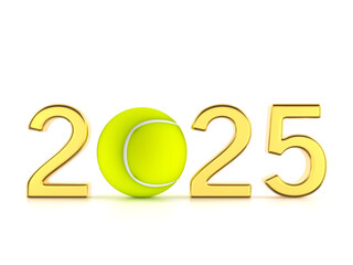 New year number tennis ball
