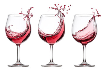 Fototapeta premium Red wine splash over white background