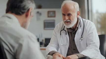 Obraz premium Doctor Providing Medical Advice to an Elderly Patient
