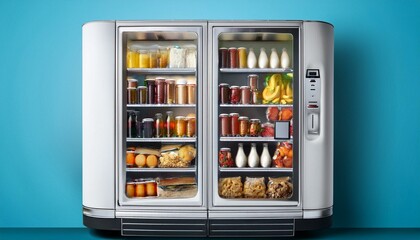 Blank white vending machine with snacks and drinks mockup, isolated 