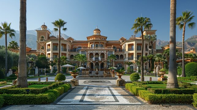 Majestic Luxury Hotel: Impressive Architecture and Lush Landscaping