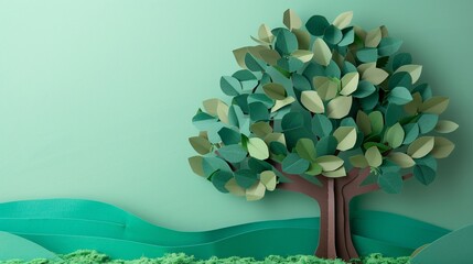 Celebrating Arbor Day with Vibrant Paper Tree Craft - Green Leaves and Brown Trunk