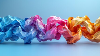 Vibrant Synergy Unleashed - Colorful Paper Chain Symbolizing Collaboration and Unity