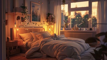 Cozy Bedroom Retreat: Elegant and Serene Interior Design